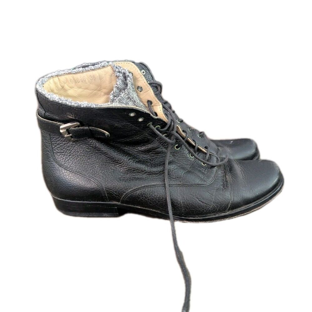 Opening Ceremony Lace Up Faux Sock Black Boots Retail For $200 Classic Sz 39
